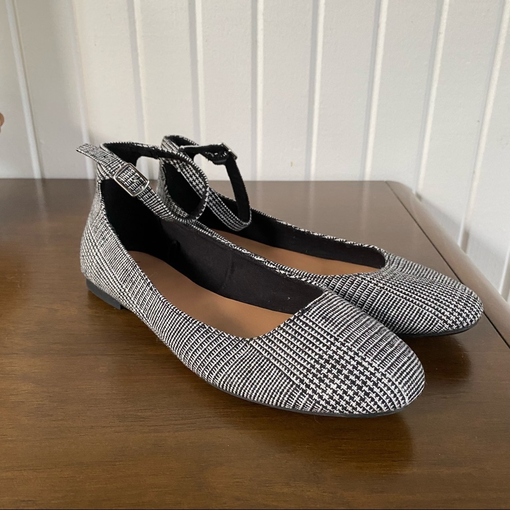 gap glen plaid ankle strap ballet flat